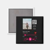 音楽プレイヤーパーソナライズされたカップル愛q rコードテックス マグネット (正面/裏面)