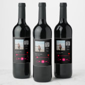 音楽プレイヤーパーソナライズされたカップル愛q rコードテックス ワインラベル (ボトル)