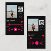 音楽プレイヤーパーソナライズされたカップル愛q rコードテックス 名刺 (正面/裏面)