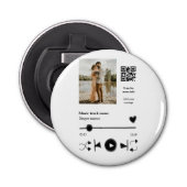 音楽プレイヤーパーソナライズされたカップル愛q rコードテックス 栓抜き (正面)