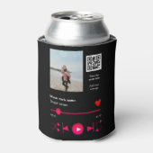 音楽プレイヤーパーソナライズされたカップル愛q rコードテックス 缶クーラー (缶正面)