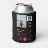音楽プレイヤーパーソナライズされたカップル愛q rコードテックス 缶クーラー (缶裏面)