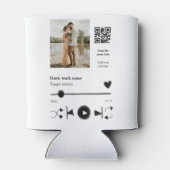 音楽プレイヤーパーソナライズされたカップル愛q rコードテックス 缶クーラー (裏面)