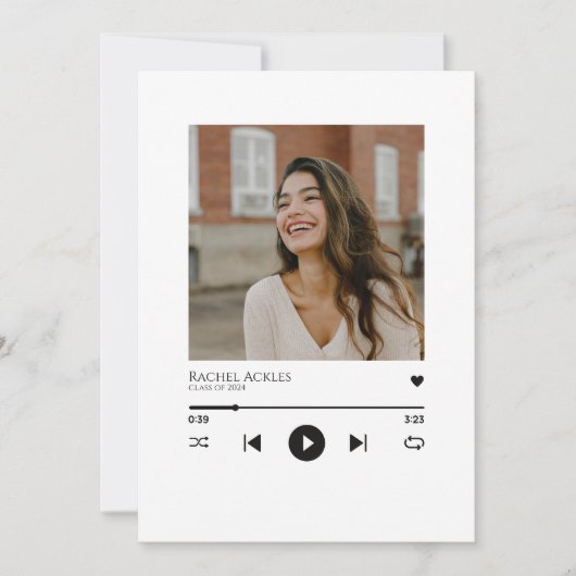 音楽プレイヤー卒業パーティー招待状，フォトグラード 招待状 (正面)