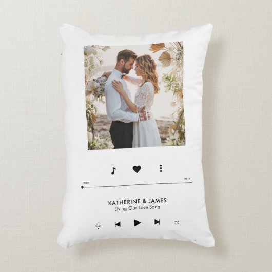 音楽プレーヤーのフォトフレームパーソナライズされた アクセントクッション (正面(垂直))