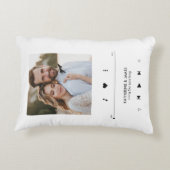 音楽プレーヤーのフォトフレームパーソナライズされた アクセントクッション (裏面)