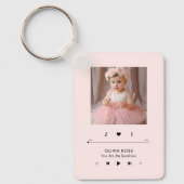 音楽プレーヤーのフォトフレームパーソナライズされた キーホルダー (正面)