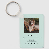 音楽プレーヤーのフォトフレームパーソナライズされた キーホルダー (正面)