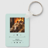 音楽プレーヤーのフォトフレームパーソナライズされた キーホルダー (裏面)