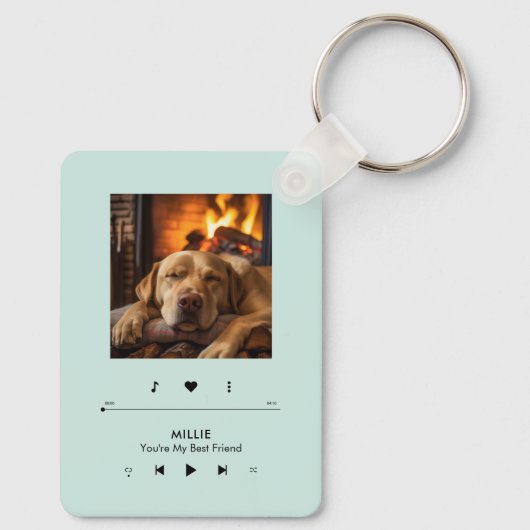 音楽プレーヤーのフォトフレームパーソナライズされた キーホルダー (裏面)