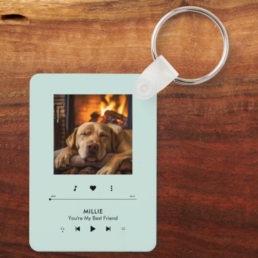音楽プレーヤーのフォトフレームパーソナライズされた キーホルダー (裏面)