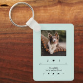 音楽プレーヤーのフォトフレームパーソナライズされた キーホルダー (正面)