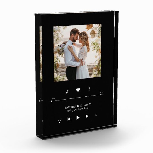 音楽プレーヤーのフォトフレームパーソナライズされた フォトブロック (左)