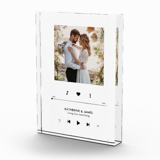 音楽プレーヤーのフォトフレームパーソナライズされた フォトブロック (右)