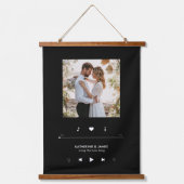 音楽プレーヤーのフォトフレームパーソナライズされた 吊り下げ型タペストリー (正面)