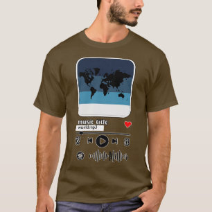 音楽プレーヤーの世界地図 Tシャツ