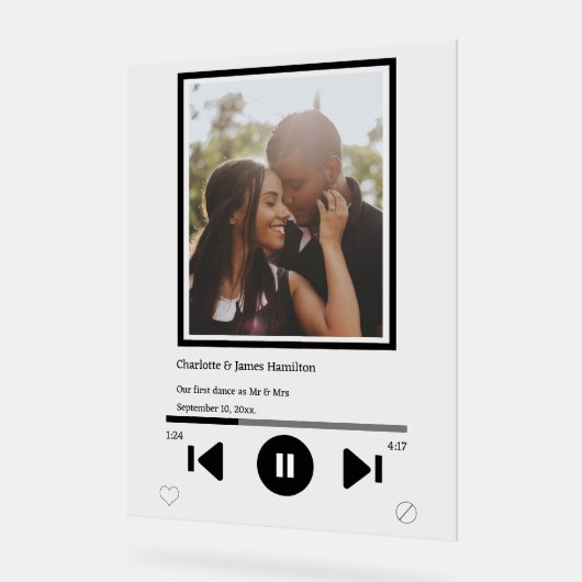 音楽プレーヤーの写真パーソナライズされた アクリルサイン (傾斜)