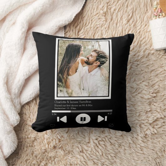 音楽プレーヤーの写真パーソナライズされた クッション (ブランケット)