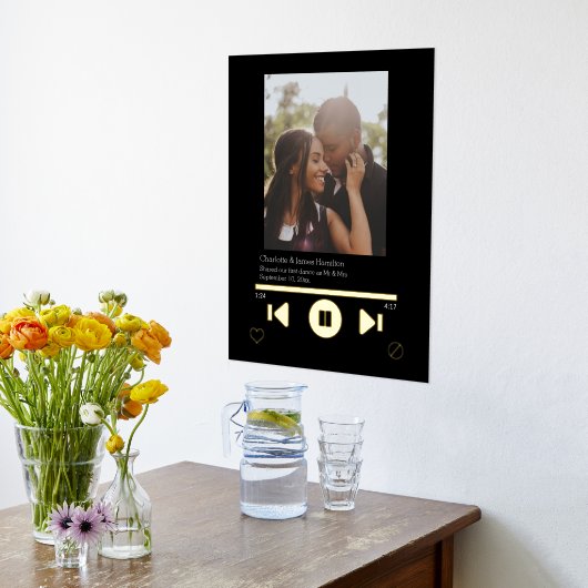 音楽プレーヤーの写真パーソナライズされた 箔ポスター (レイダウン (キッチン))