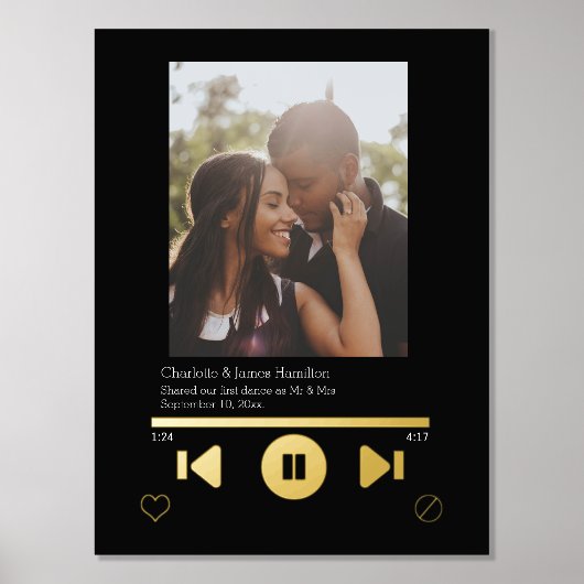 音楽プレーヤーの写真パーソナライズされた 箔ポスター (正面)