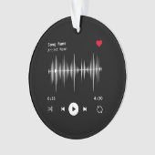 音楽プレーヤーアーティストとソングブラックパーソナライズされた オーナメント (正面)