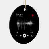 音楽プレーヤーアーティストとソングブラックパーソナライズされた セラミックオーナメント (右)