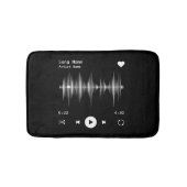 音楽プレーヤーアーティストとソングブラックパーソナライズされた バスマット (正面)