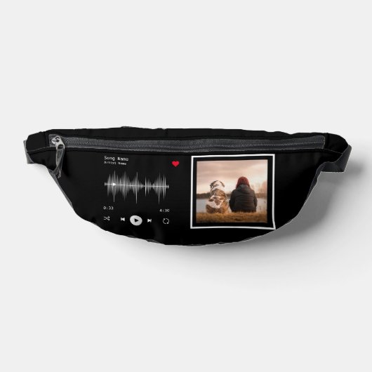 音楽プレーヤーアーティストとソングブラックパーソナライズされた ファニーパック (レイダウン)