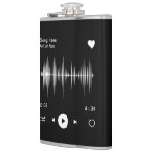 音楽プレーヤーアーティストとソングブラックパーソナライズされた フラスク (左)