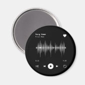 音楽プレーヤーアーティストとソングブラックパーソナライズされた マグネット (正面/裏面)