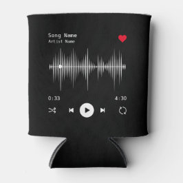 音楽プレーヤーアーティストとソングブラックパーソナライズされた 缶クーラー