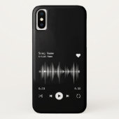 音楽プレーヤーアーティストとソングブラックパーソナライズされた Case-Mate iPhoneケース (裏面)