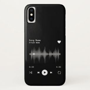 音楽プレーヤーアーティストとソングブラックパーソナライズされた iPhone X ケース