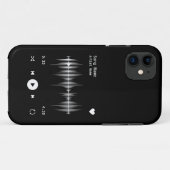 音楽プレーヤーアーティストとソングブラックパーソナライズされた Case-Mate iPhoneケース (裏面(横))
