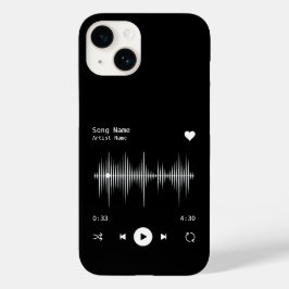 音楽プレーヤーアーティストとソングブラックパーソナライズされた Case-Mate iPhone 14ケース