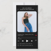 音楽プレーヤーソングフォト卒業2024招待状 カード (正面)