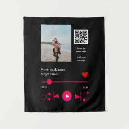 音楽プレーヤー カップル 愛 qrコード テキスト タペストリー