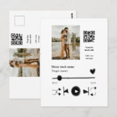 音楽プレーヤー カップル 愛 qrコード テキスト ポストカード (正面/裏面)