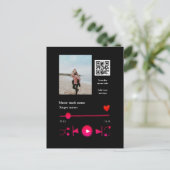 音楽プレーヤー カップル 愛 qrコード テキスト ポストカード (スタンド正面)