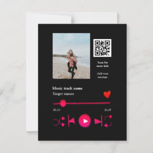 音楽プレーヤー カップル 愛 qrコード テキスト ポストカード