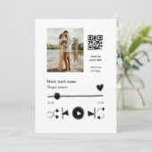 音楽プレーヤー カップル 愛 qrコード テキスト 招待状 (スタンド正面)