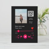 音楽プレーヤー カップル 愛 qrコード テキスト 招待状 (スタンド正面)