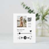 音楽プレーヤー カップル 愛 qr コード テキスト ポストカード (スタンド正面)