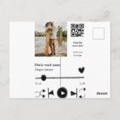 音楽プレーヤー カップル 愛 qr コード テキスト ポストカード (裏面)