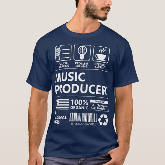 音楽プロデューサーおもしろいギフトプレミアム Tシャツ (正面)