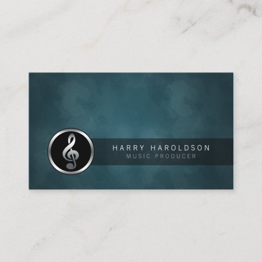 音楽プロデューサーミュージシャン音楽トレブルクレフ、 音符記号アイコン 名刺 (正面)