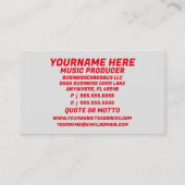 音楽プロデューサー赤と黒 名刺 (裏面)
