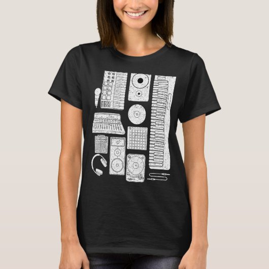 音楽プロデューサー電子楽器作曲家むし Tシャツ (正面)