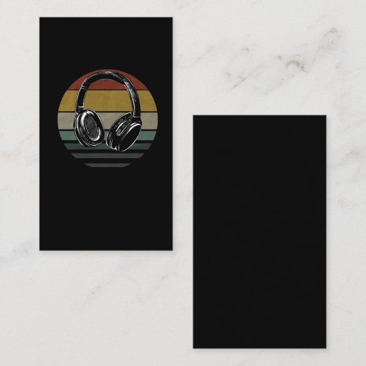 音楽プロデューサーDJミュージシャンヴィンテージヘッドフォン 名刺 (正面/裏面)