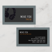 音楽プロフェッショナルDJのヘッドフォン付き名刺 名刺 (正面/裏面)